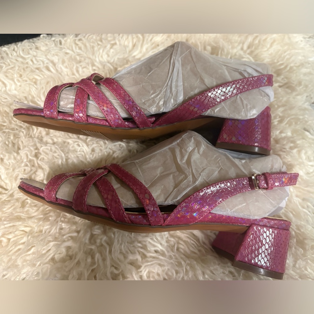 Naturalizer Jolee Slingback Sandals plum snakeskin - Picture 3 of 7